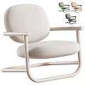 Modern Soft Fabric Leisure Chair With Sleek Metal Armrest Frame For Cozy Home Living Space