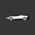 White Bugatti Convertible Sports Car With Yellow Seats And Modern Sleek Design