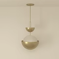 Minimalist Modern Gold Pendant Light With Double Layer Sphere Design 3d model