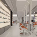 Modern Hotel Lobby Interior With Orange Chairs Large Artwork And Glass Partitions