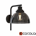 Modern Wall Lamp With Black Metal Bracket And Transparent Glass Shade 3d model