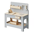 Kids Wooden Workbench Set With Tool Storage Drawer Shelf And Play Accessories