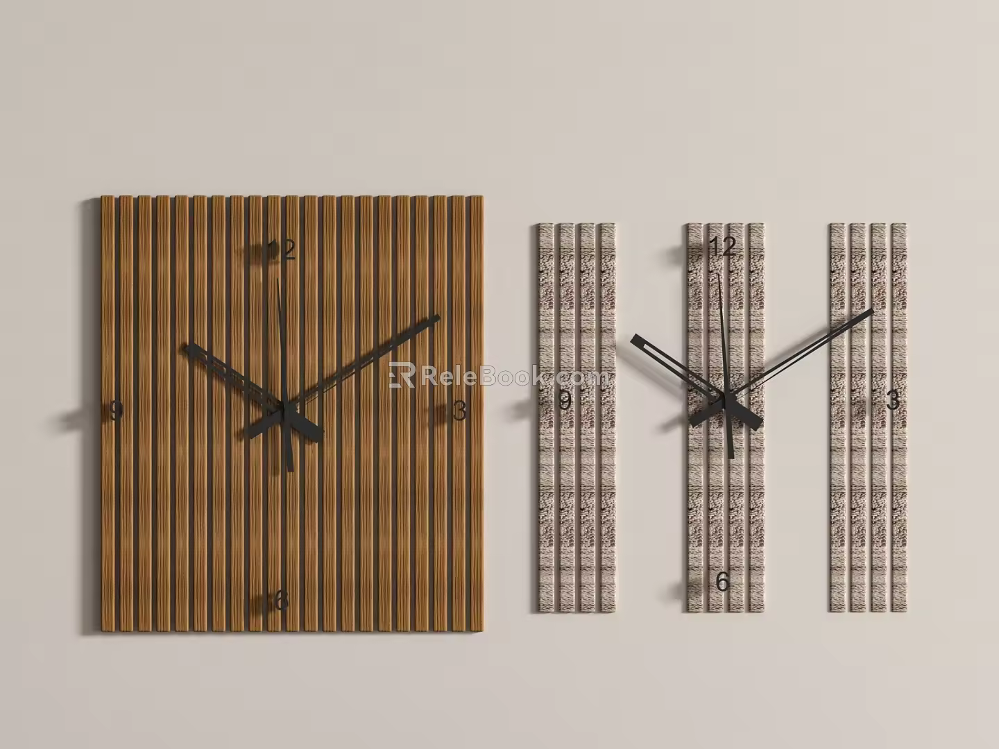 modern wall clock combination clock wall clock 3d model