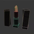 Elegant Pink Lipstick with Black Square Boxes Cosmetic Display Design 3d model