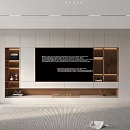 Modern TV Wall Unit Interior Design With Illuminated Shelves And Storage Cabinets