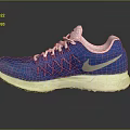 Blue Running Shoes With Pink Laces And White Nike Logo On Beige Sole