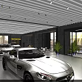 Modern Car Dealership Showroom Displaying Luxury Sports Cars With Bright Lighting And Glass Windows