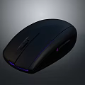 Modern Black Wireless Mouse With Purple LED Lights Ergonomic Sleek Design For Daily Use