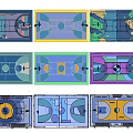 Colorful Basketball Court Design Layouts With Various Plans And Blueprints
