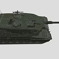 Modern Military Combat Tank With Long Cannon Barrel Tracks And Turret Armor