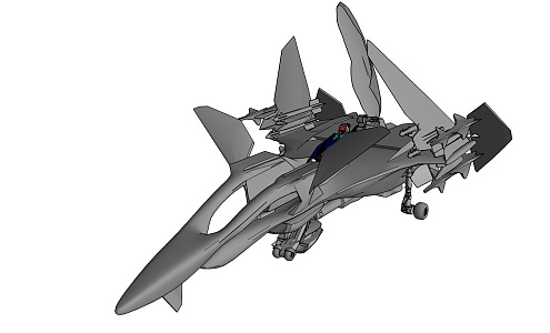 modern fighter aircraft 3d model