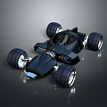 Futuristic Black Concept Car With Large Wheels And Sleek Exterior Design