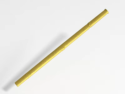 Elegant Golden Long Landscape Sculpture With Textured Surface On White Background 3d model