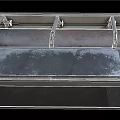 Stainless Steel Vegetable Washing Sink With Three Faucets On Stand And Bottom Shelf