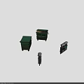 Green And Gray Recycle Bins For Household Waste Sorting And Recycling
