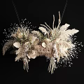 Natural Decorative Ornament Set With Dried Grass Pampas Feathers And Elegant Hanging Design