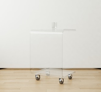 Modern Side Table Acrylic Side Table Mobile Side Table 3d model