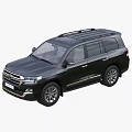 Black Toyota SUV Front And Rear View With Chrome Accents And Roof Rack