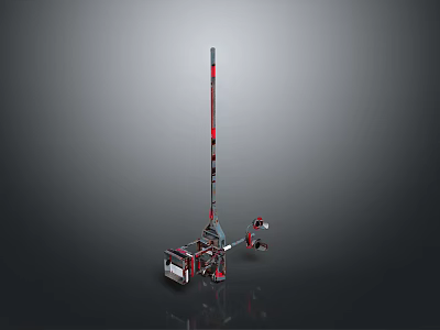 Industrial Mechanical Device With Vertical Rod Base Structure Support Arms And Control Panel 3d model