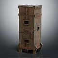 Vintage Wooden Storage Cabinet With Decorative Compartments And Carved Details