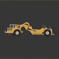 Yellow Heavy Duty Utility Vehicle With Large Wheels Loaded Construction Material