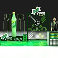 Sprite Hip Hop RAP Stage Design With Green Bottles And Elements 3d model