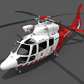 Red and White Rescue Helicopter with Rotors and Emergency Service Features