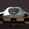Silver Sports Car With Sleek Aerodynamic Design Transparent Roof And Red Leather Seats