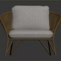 Rattan Wicker Chair With White Cushion And Modern Design