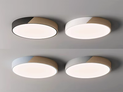 Modern Round Ceiling Lights With Different Colored Frames And White Luminous Center 3d model