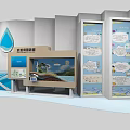 Interactive Biodegradation Demonstration Display With Water Drop Wave And Info Panels 3d model