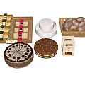 Assorted Fresh Baked Goods Including Bread Cakes And Cookies In Trays And Baskets