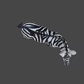 Realistic Zebra Figure With Black And White Stripes Standing Pose