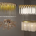 Elegant Modern Ceiling Lights with Glass Tassel Petal Shaped Cylindrical Designs and Gold Frames