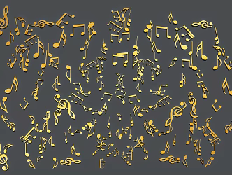 Music Symbol Music Icon Silhouette Music Element 3d model