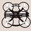 Black Frame Quadcopter Drone With Four White Propellers And Central Design 3d model