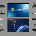 Modern Projector Projection Curtain 3d model