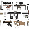 Desk Writing Desk and Chair Combination Office Desk and Chair Computer Desk 3d model