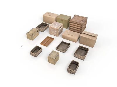 Practical Wooden Storage Boxes In Various Shapes And Sizes For Home Organization 3d model