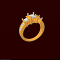 Gold Diamond Ring Featuring Claw Setting Center Stone On Red Background With Reflection