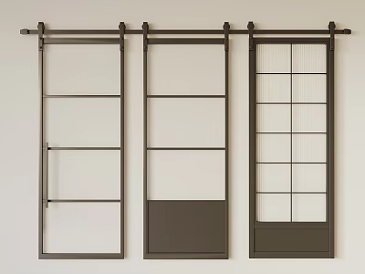 Modern Sliding Barn Doors With Different Panel Designs 3d model