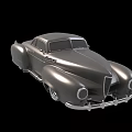 Vintage Silver Classic Car With Streamlined Body Retro Headlights And Chrome Grille
