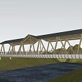 New Chinese Style Corridor Bridge Landscape Bridge Modeling Bridge Arch Bridge pedestrian bridge 3d model