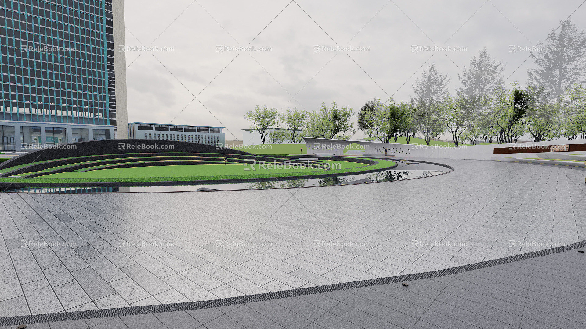 Modern Park Municipal Park Landscape Pocket Park Linear Park Arc Park 3d model