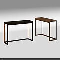 Modern Brown And Beige Benches With Leather Top And Metal Frame Design