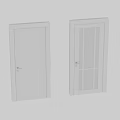 Modern White Swing Door Design With Glass Panel For Home Interior 3d model
