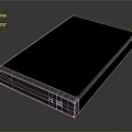 Sleek Black External Hard Drive With Metal Frame And Blue Indicator Light For Data Backup 3d model