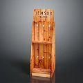 Wooden Display Rack Furniture With JEMSOK New York Branding And Shelves