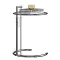 Modern Metal Side Table With Round Tray Top And Sturdy Stand For Living Room