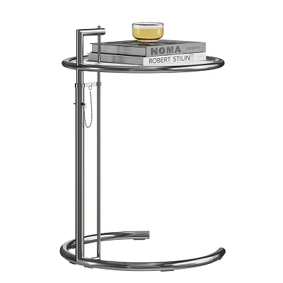 Modern Metal Side Table With Round Tray Top And Sturdy Stand For Living Room 3d model